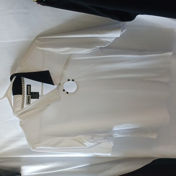 JAMIE SADOCK White & Black Golf Polo Medium - Picture 1 of 5